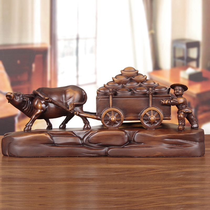 实木雕刻满载家居客厅开业工艺品