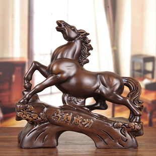 实木马到成功摆件客厅办公室桌生肖马装 饰新房公司乔迁开业送礼品