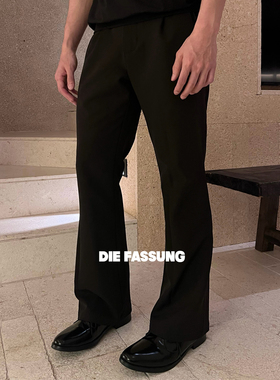 DieFassung纯黑修身高弹微喇西裤日常通勤亲肤舒适百搭显腿长裤子