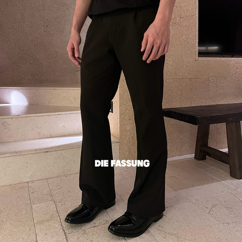 DieFassung纯黑修身高弹微喇西裤