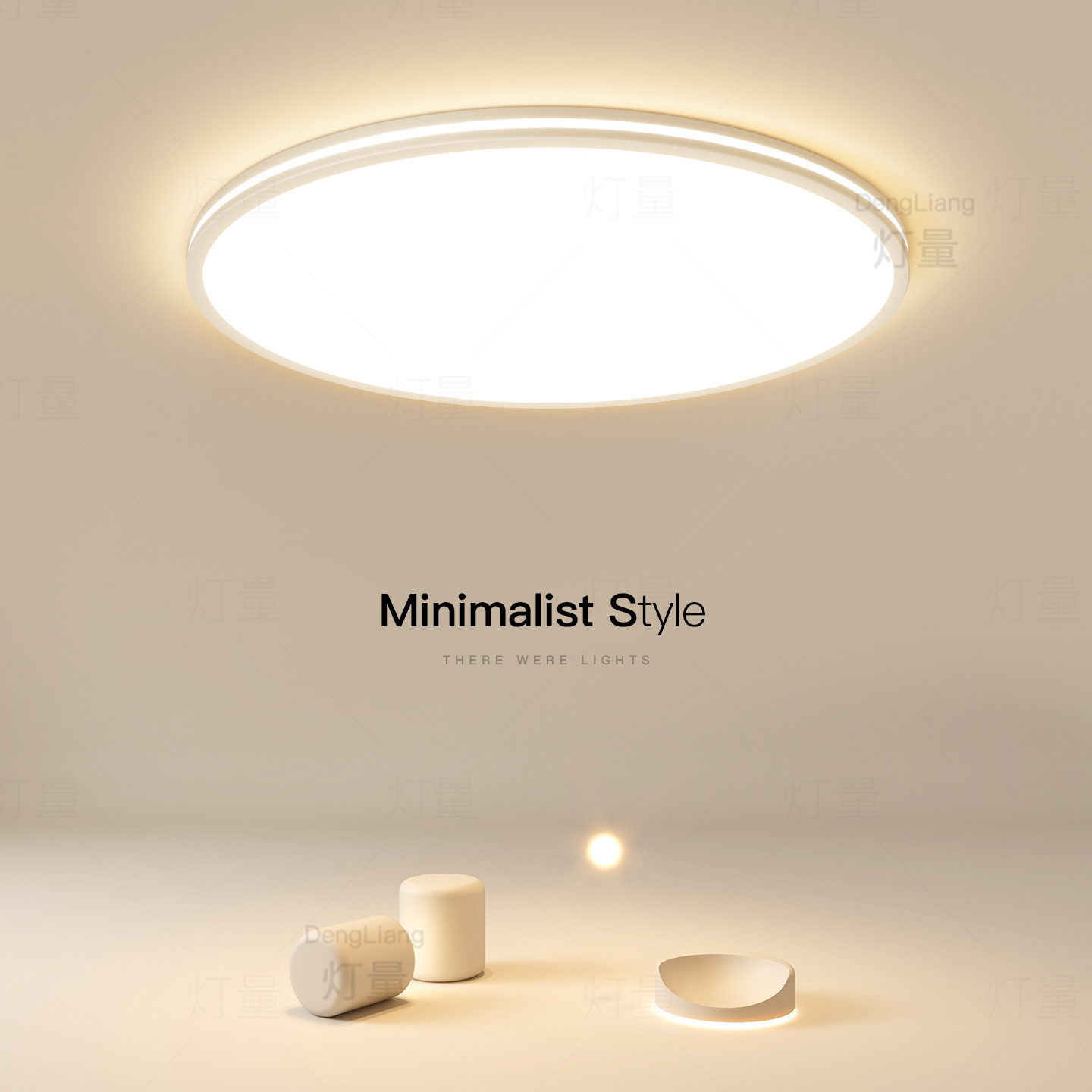 创意圆形超薄卧室主灯led吸顶灯