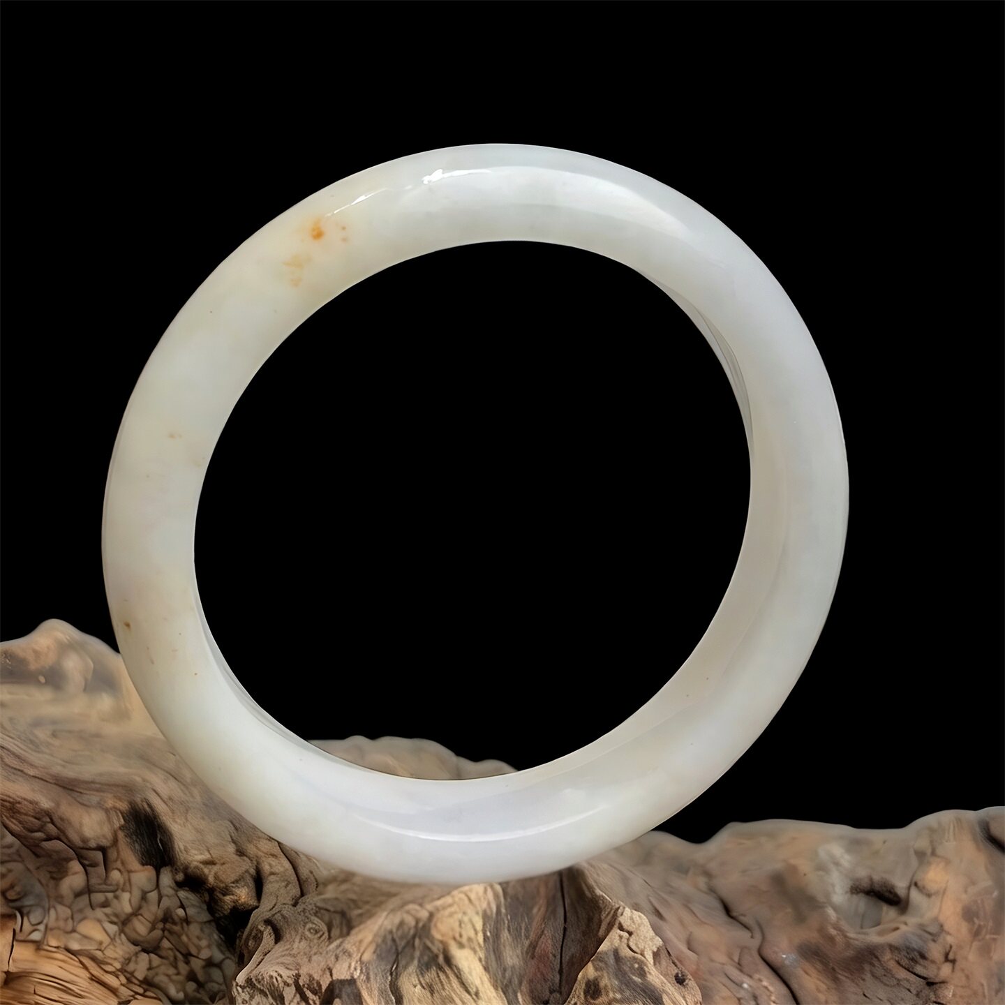 【年货节】七彩云南缅甸A货天然翡翠糯种白底洒金翡翠手镯