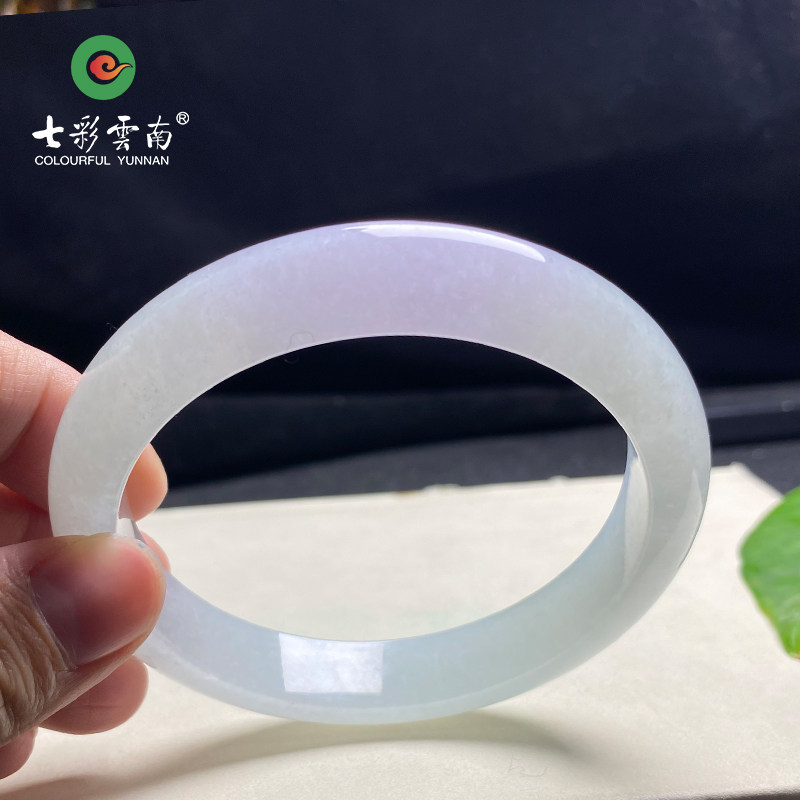 七彩云南缅甸A货天然翡翠淡紫色手镯一物一证支持复检（已售）