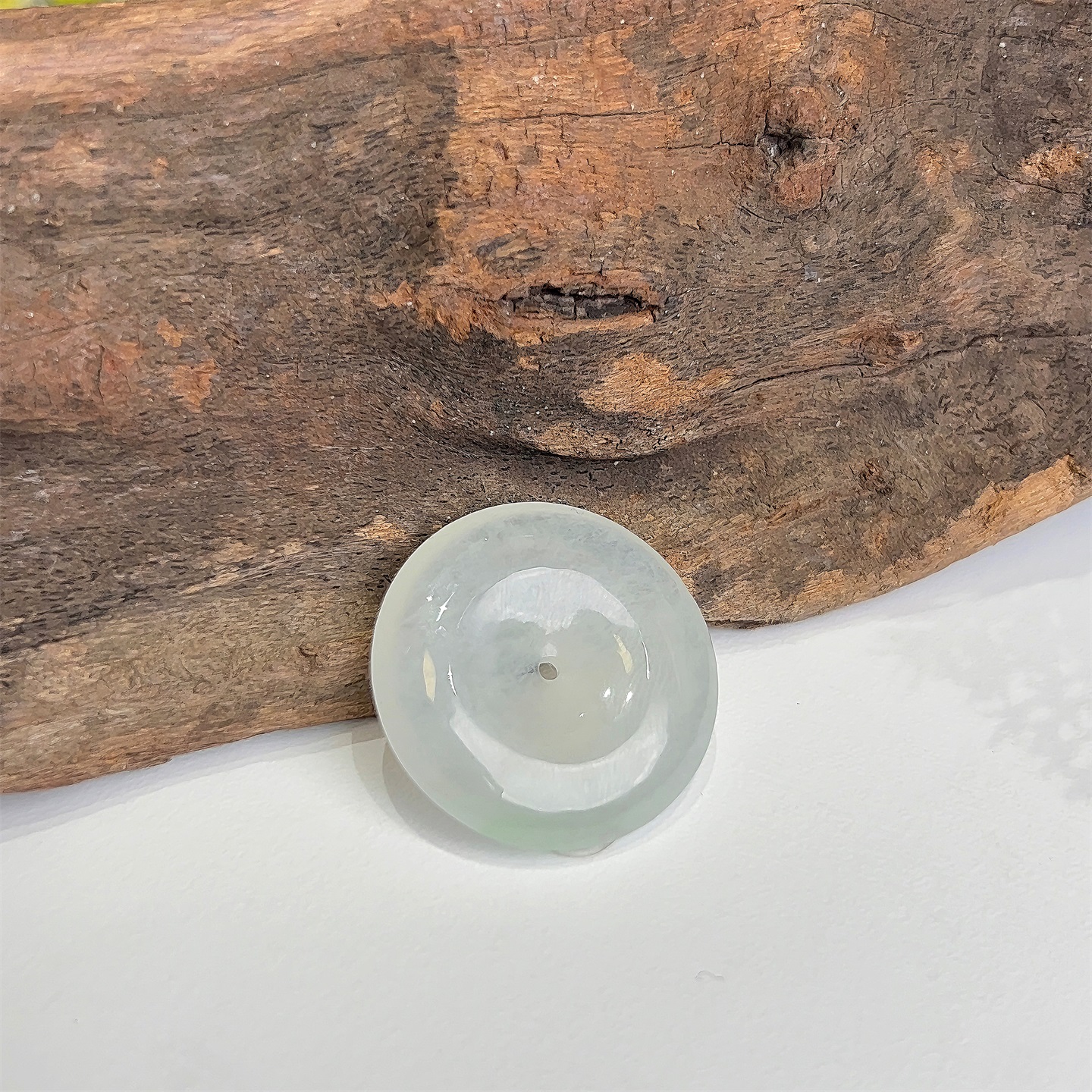 七彩云南缅甸A货天然翡翠白月光平安扣挂件吊坠一物一证支持复检