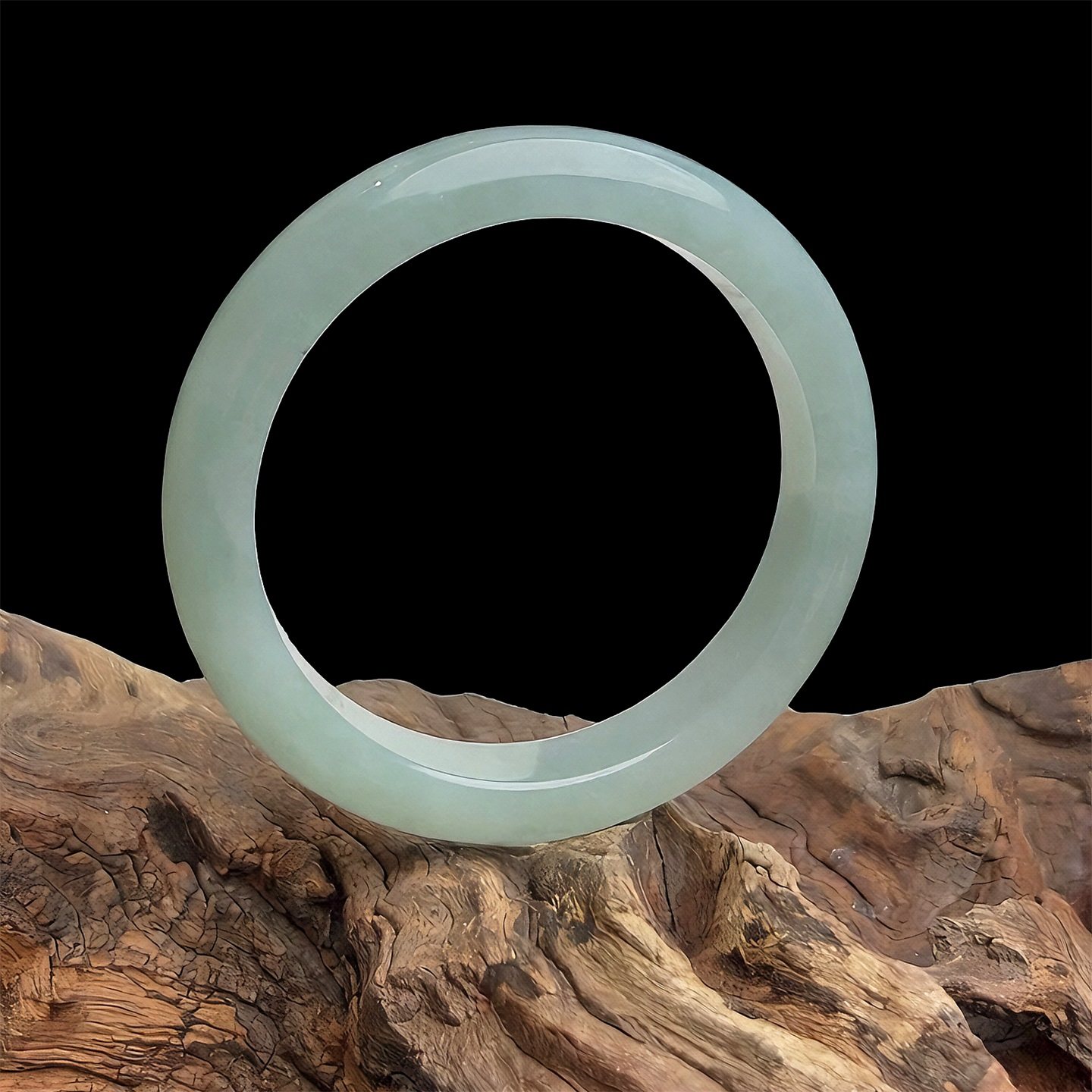 【年货节】七彩云南缅甸A货天然翡翠糯冰种冰蓝翡翠手镯