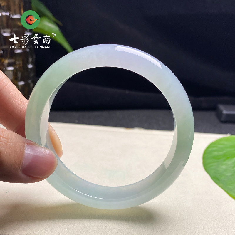 七彩云南缅甸A货天然翡翠晴水底紫色手镯一物一证支持复检(已售)