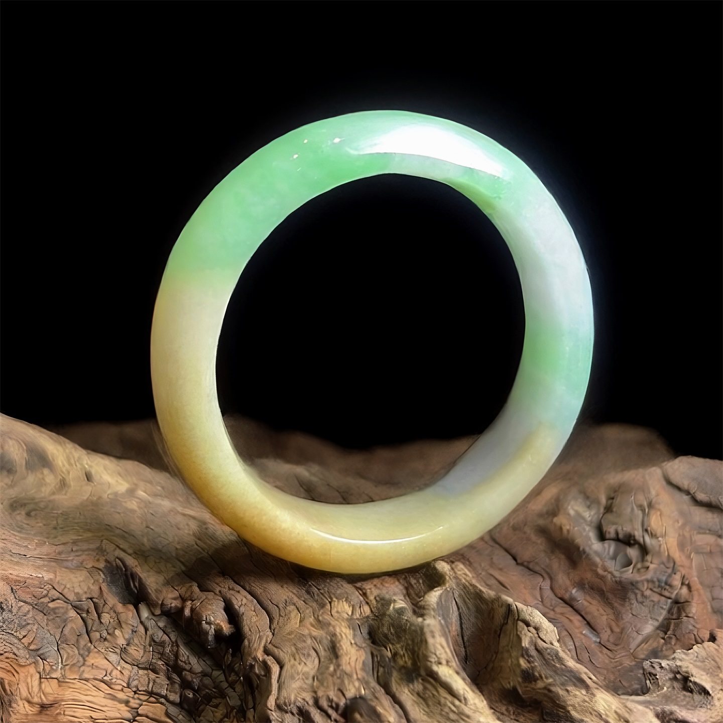 七彩云南缅甸A货天然翡翠糯冰种福禄寿翡翠手镯一物一证支持复检