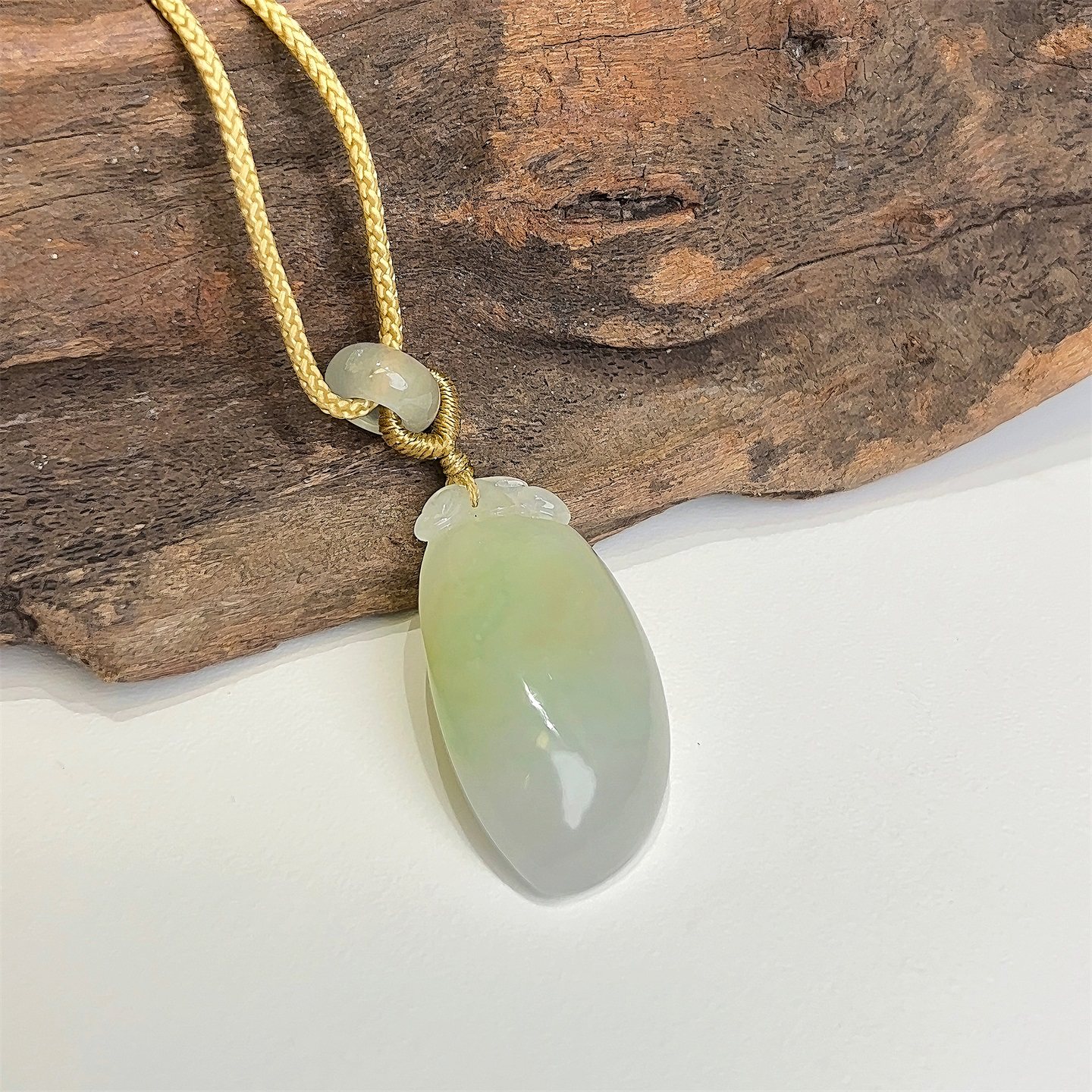 七彩云南缅甸A货天然翡翠黄加绿福瓜挂件吊坠一物一证支持复检