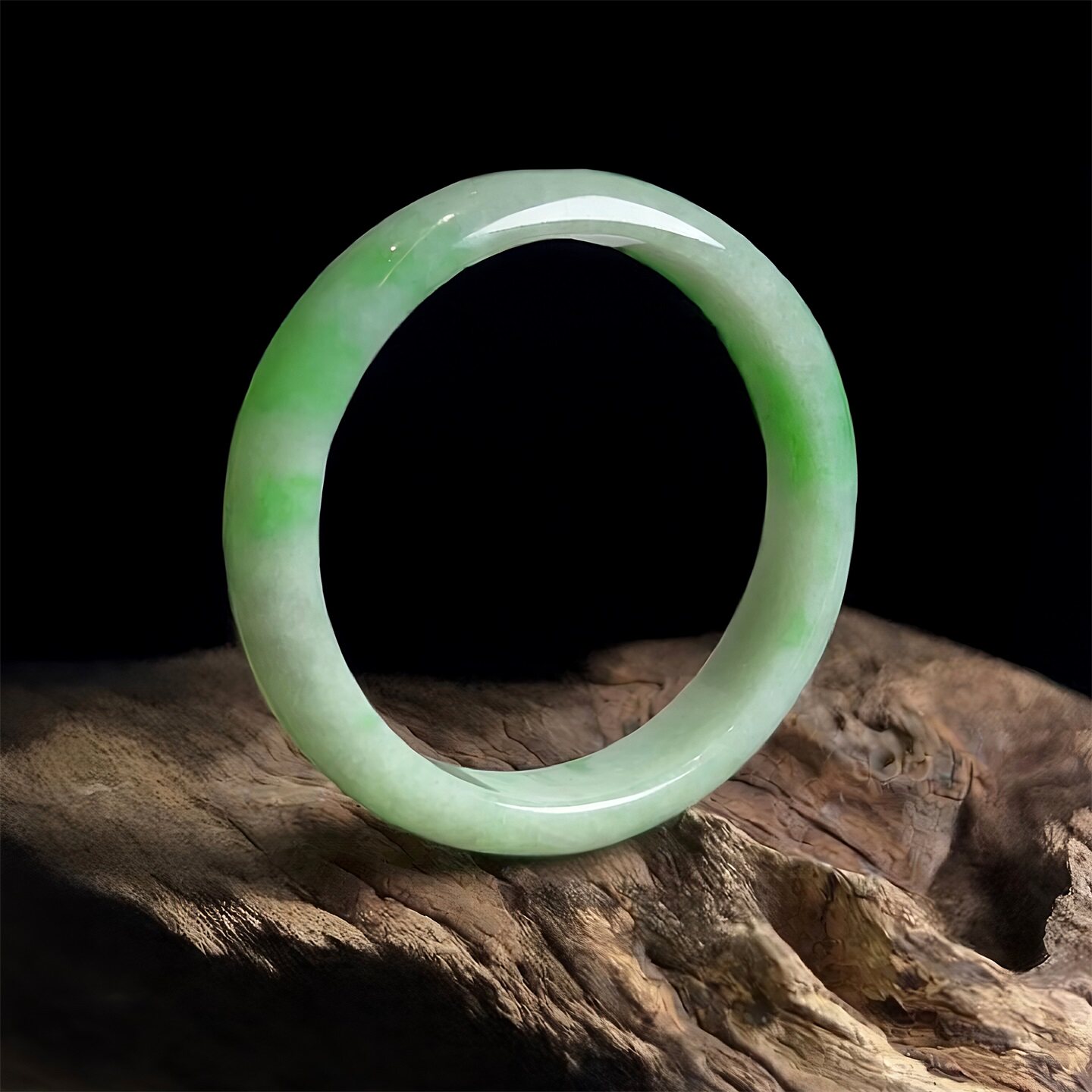 七彩云南缅甸A货天然翡翠糯冰种飘阳绿翡翠手镯一物一证支持复检