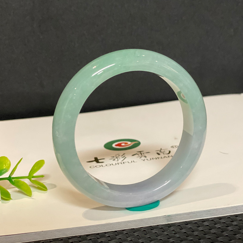 七彩云南缅甸A货天然翡翠冰种春彩翡翠手镯一物一证支持复检