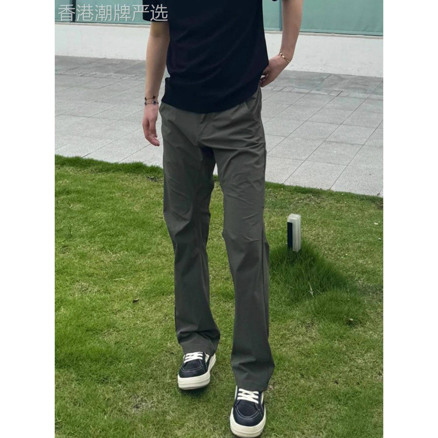 微喇叭速干运动裤男士夏季薄休闲直筒裤新美国功能冰丝突击裤
