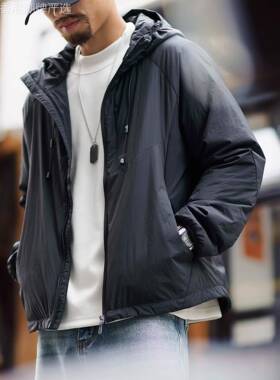 Madness Mdns Wruei轻量化2025冬季保暖连帽棉衣外套大码男士棉服