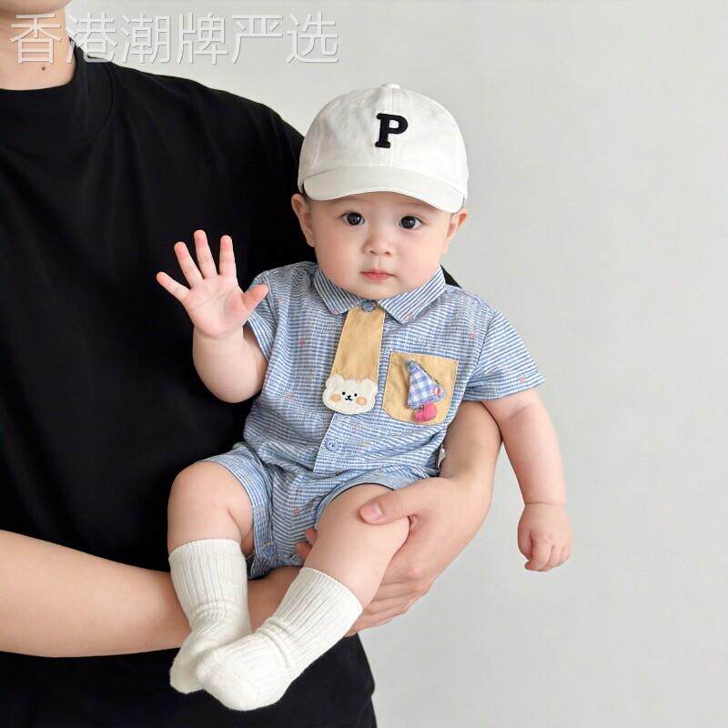 法国BADNUT男宝夏季衬衫套装2026新款婴儿衣服新生宝宝洋气童装潮