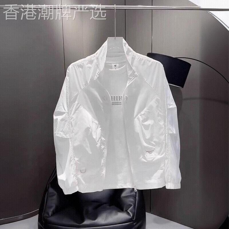 潮牌春秋季新款修身立领夹克开衫男青年潮流休闲户外防晒工装外套