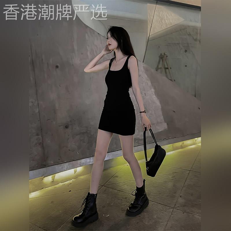 潮牌辣妹吊带连衣裙夏季短款小个子内搭包臀修身显瘦吊带背心裙女图片