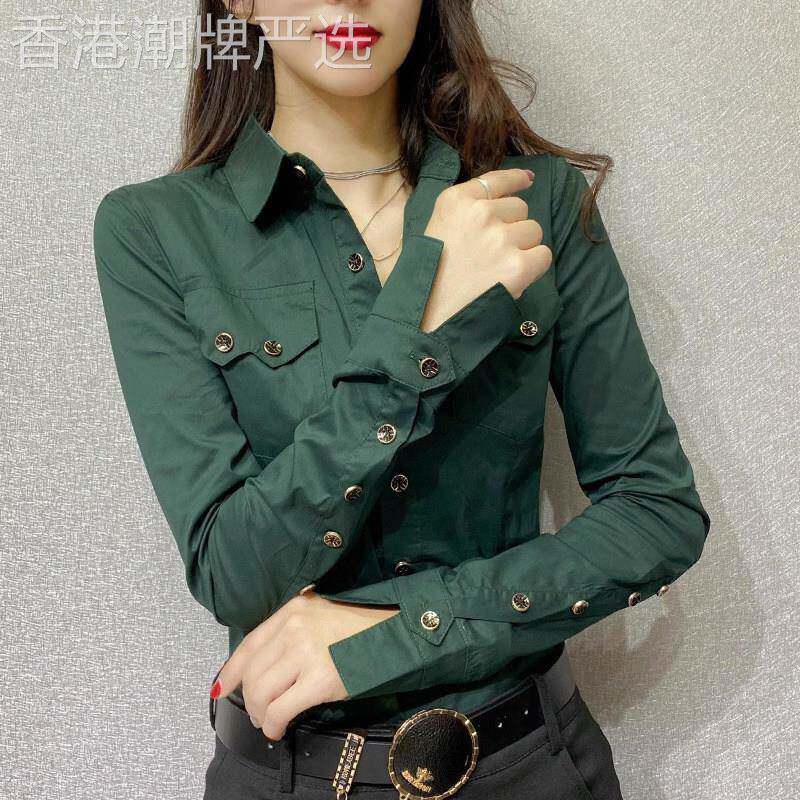 长袖衬衫女春秋2026新款时尚洋派设计感小众韩版休闲女士衬衫上衣