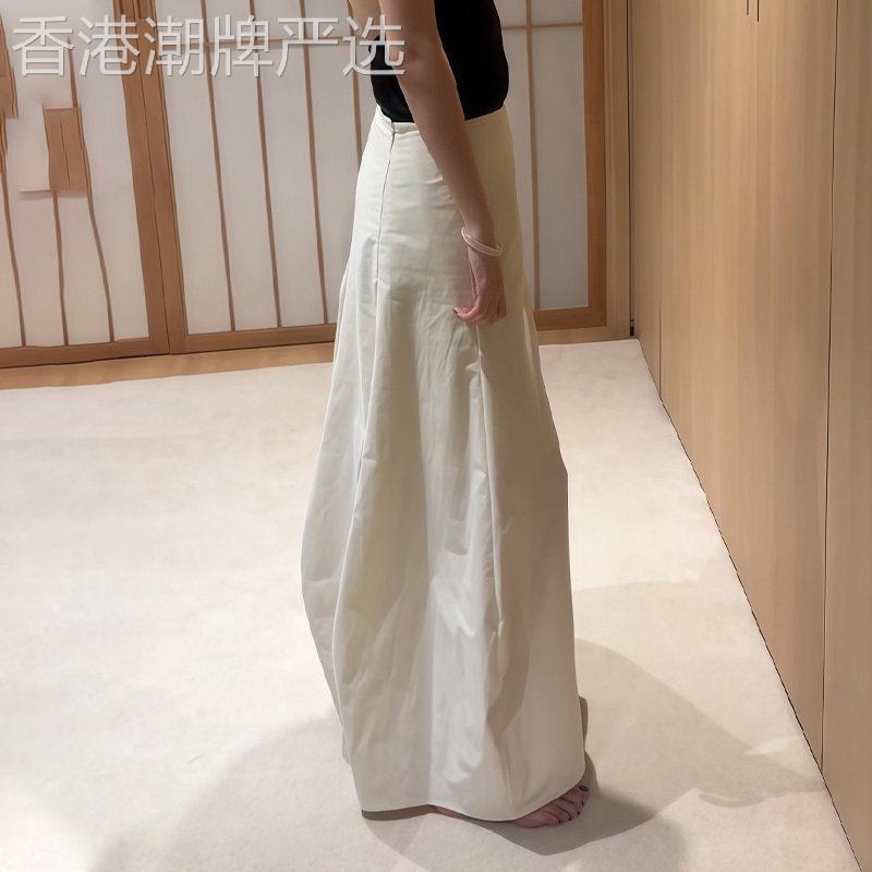 米白色半身裙女2026夏季新款气质高腰显瘦小众洋派宽松气质花苞裙