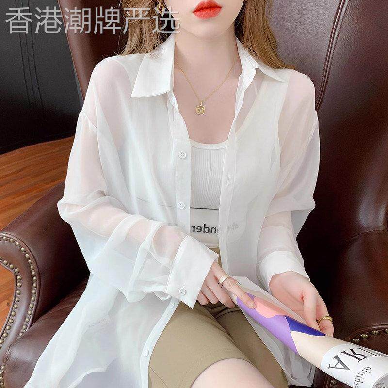 高级感冰丝凉感防晒衣女夏季新款超款显瘦雪纺衬衫轻奢防晒服外套