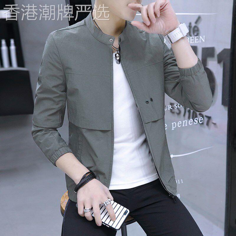 潮牌男士外套春秋季修身韩版潮流新款棒球服夹克男装休闲上衣
