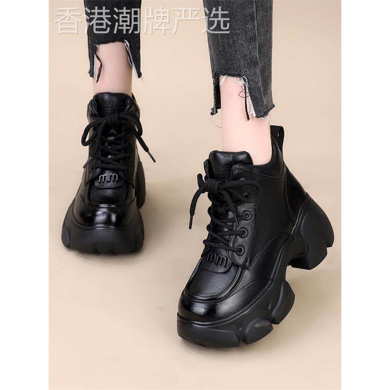 小个子厚底马丁靴女秋冬新款英伦风时尚覆古短靴显脚百搭小单靴