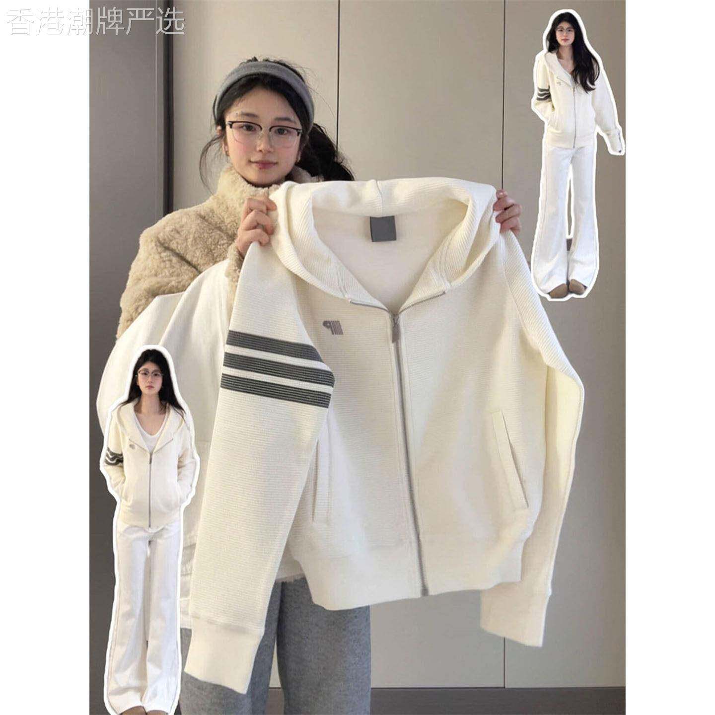 连帽开衫卫衣女春秋季2026新款大码胖mm显瘦宽松休闲长袖拉链外套
