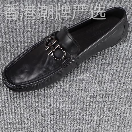 韩国专柜 欧洲站真皮时尚男鞋2025春夏新款休闲 鞋一脚蹬豆豆鞋