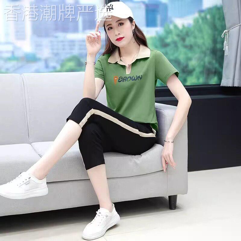 百搭运动套装女2026年夏季新款洋派时尚减龄夏装休闲七分裤两件套