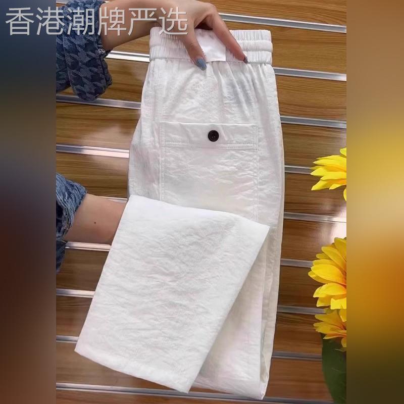 高端白色亚麻休闲裤男士2026年新款夏季薄款透气棉麻九分裤子男款