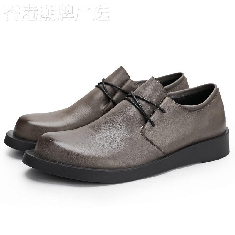 皮鞋男2025春秋新款真皮休闲皮鞋系带时尚工装鞋潮流百搭透气鞋子