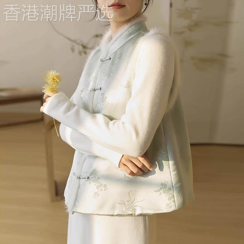 新中式加厚棉衣外套改良唐装 女装冬季汉服茶服 中式旗袍马甲卿淑