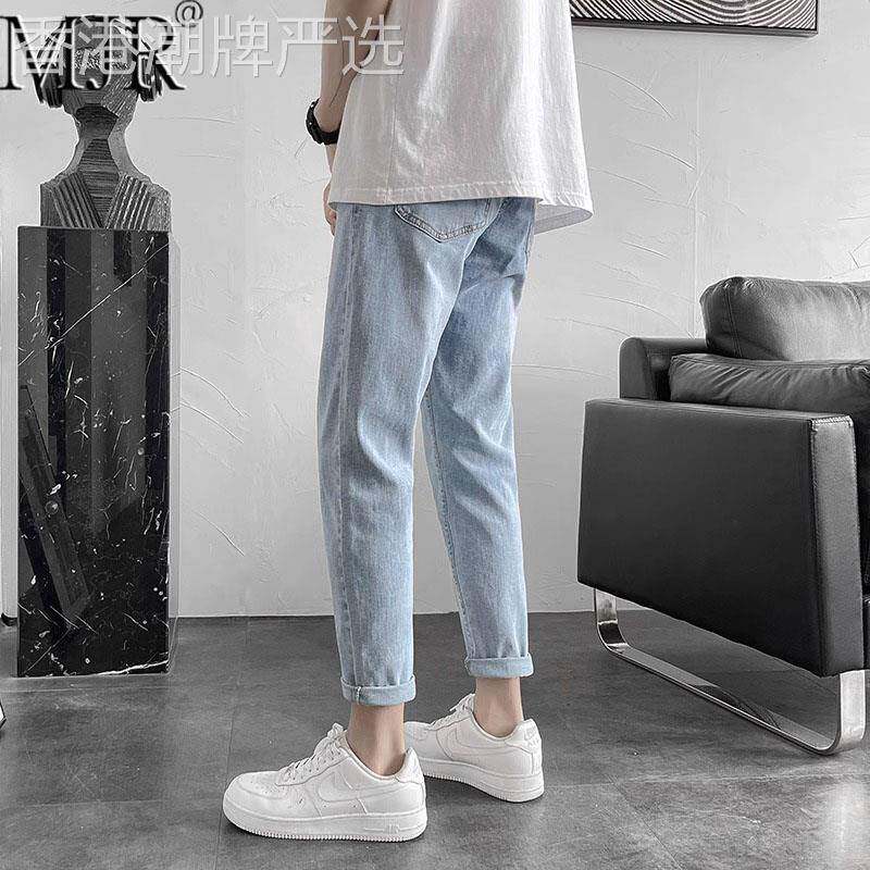 潮牌浅色牛仔裤男夏薄款2025年新款高级感痞帅休闲裤男款时尚长裤