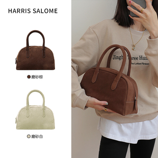 Harris Salome柔软磨砂保龄球包大容量秋冬手提包