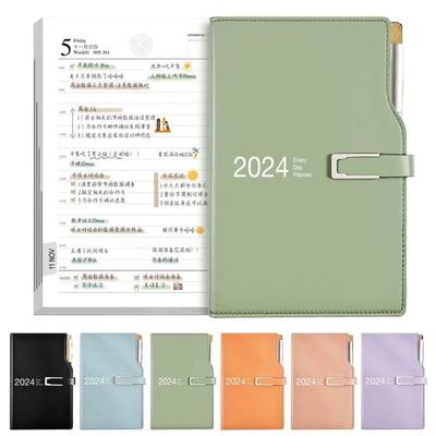 A6 2024 Agenda Book Fashion Stationery PU Leather Days Weekl