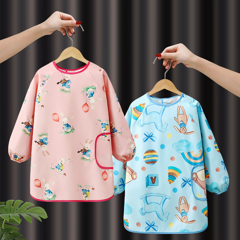 长袖防水罩衣幼儿园美术画画儿童围裙女孩宝宝吃饭防油围兜反穿衣,童装/婴儿装/亲子装,反穿衣/罩衣,淘宝优惠券,粉丝福利购,淘宝优惠卷