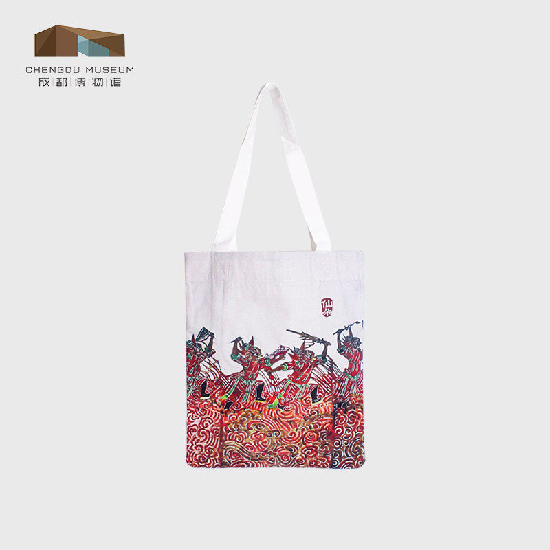 成都博物馆 皮影故事帆布包大容量单肩包 博物馆文创礼品生日礼物