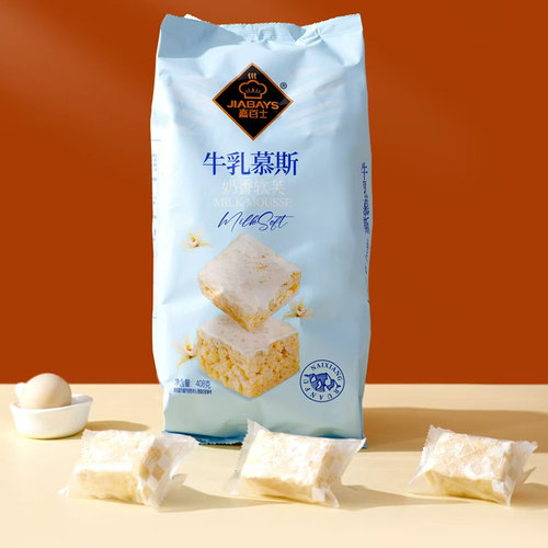 嘉百士奶盖软芙沙琪玛巧克力牛乳杏仁慕斯雪花酥408克袋零食小吃