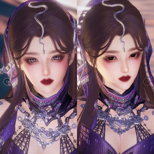 阿麦原创 弥檀 重制版剑三成女脸型 剑网三写意捏脸 美 不可新建