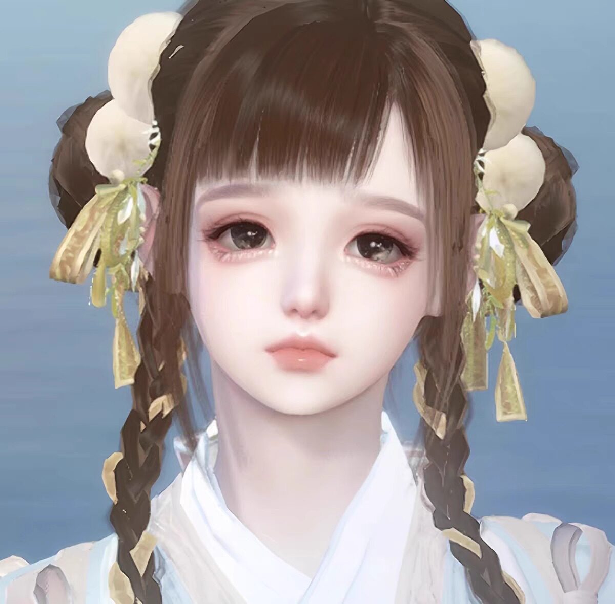 泡芙丨逆水寒手游捏脸女 素问九灵碎梦神相 可爱仙气甜妹