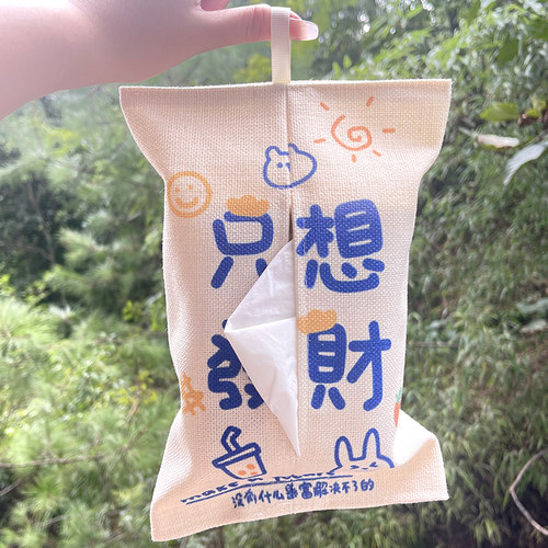 家用挂绳纸巾套创意祝福语