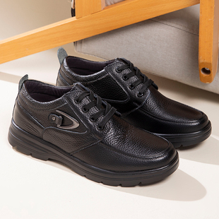 皮鞋男款爸爸鞋2025新款夏季软底防滑中老年休闲耐磨大码4546皮鞋