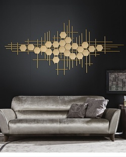 北欧壁饰铁艺轻奢现代客厅样板房背景墙面金属墙上装饰品挂件壁挂