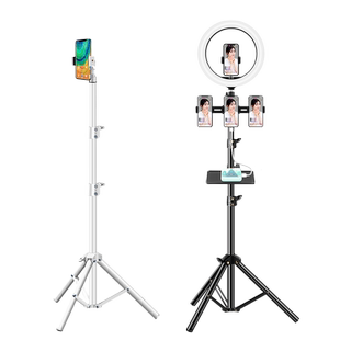 加高碳素钢手机直播支架三脚架补光灯拍摄专用神器自拍拍照三角桌面多功能落地懒人支撑架子