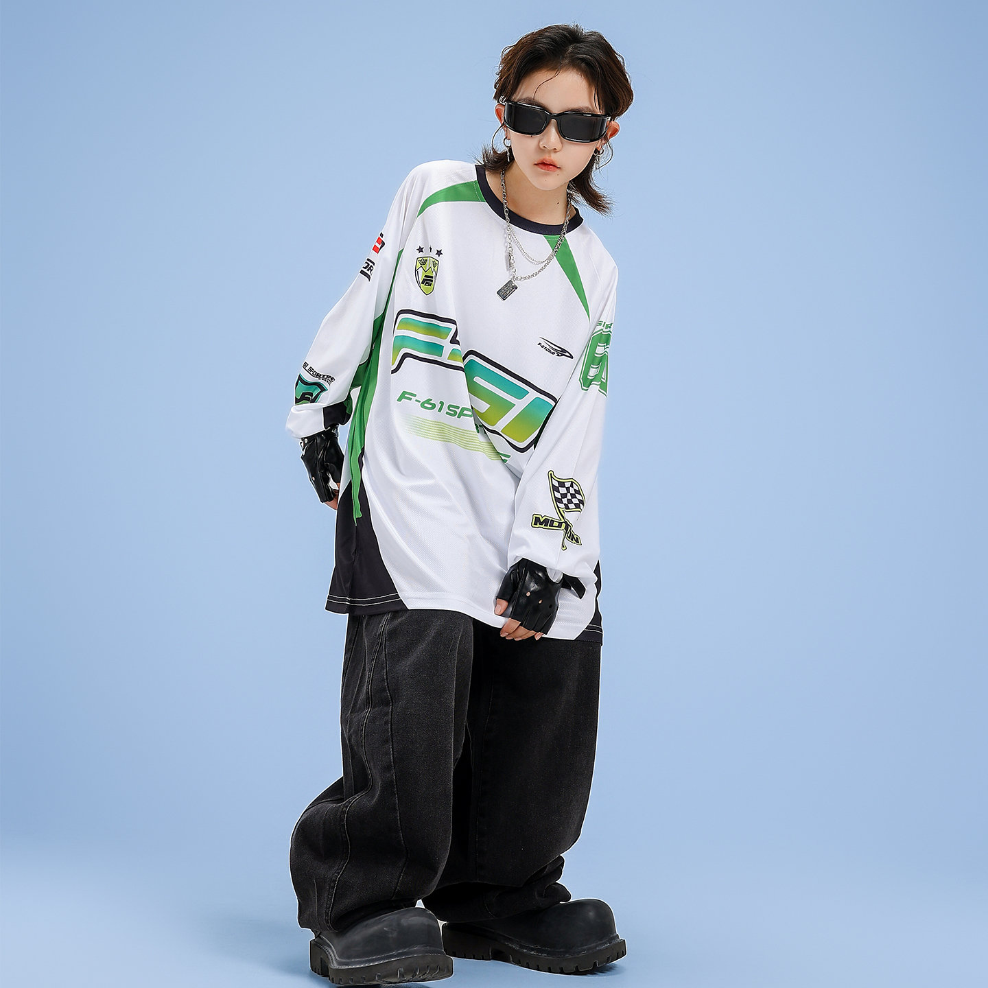 美式嘻哈风儿童演出服套装