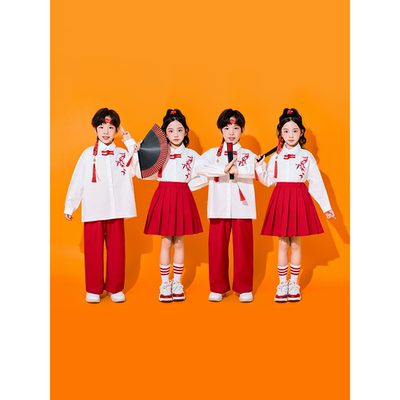 元旦儿童中国风演出服小学