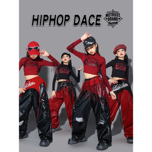 女童jazz爵士舞演出服少儿练功服流苏上衣儿童街舞服装女孩裤子潮