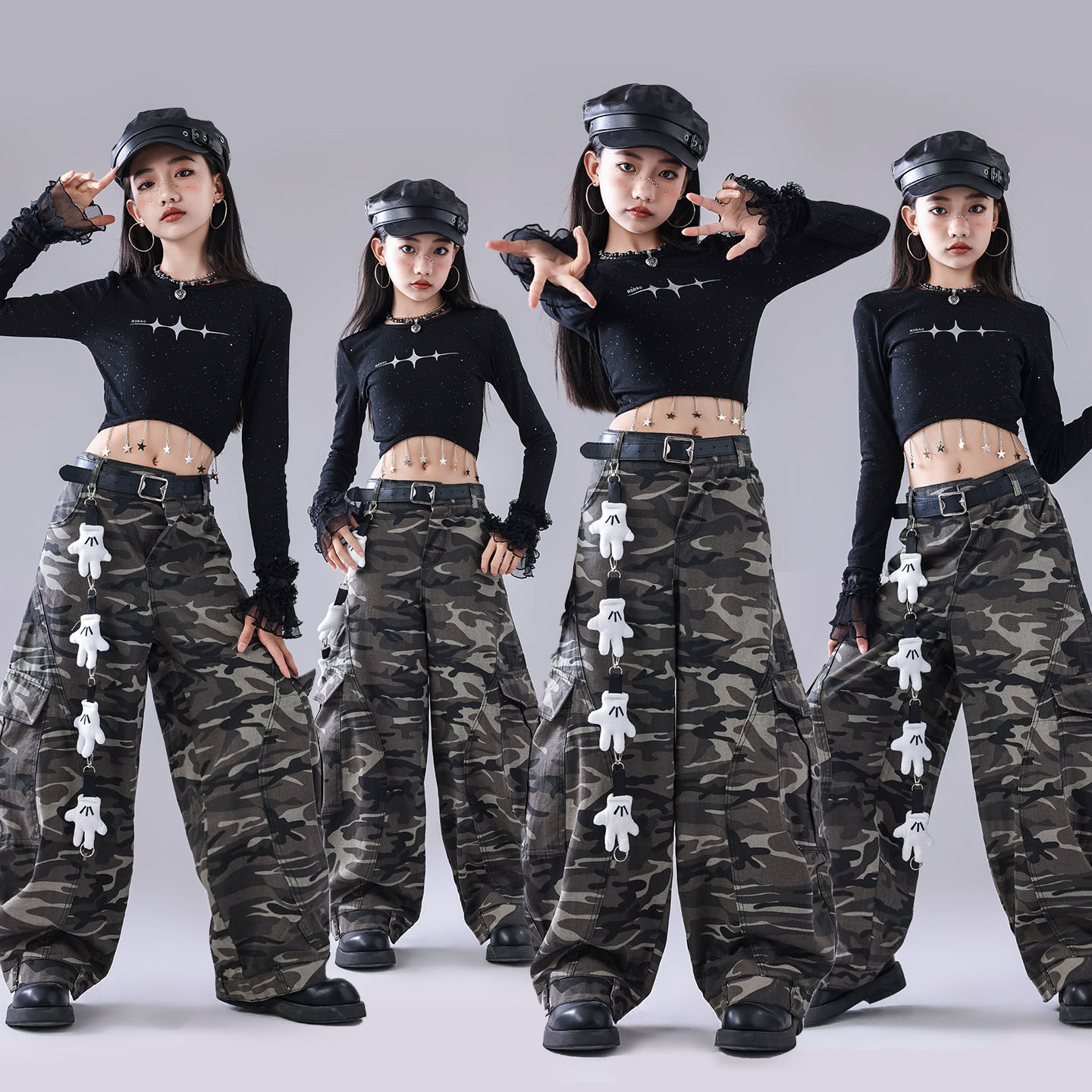 爵士舞女童服装潮酷时髦儿