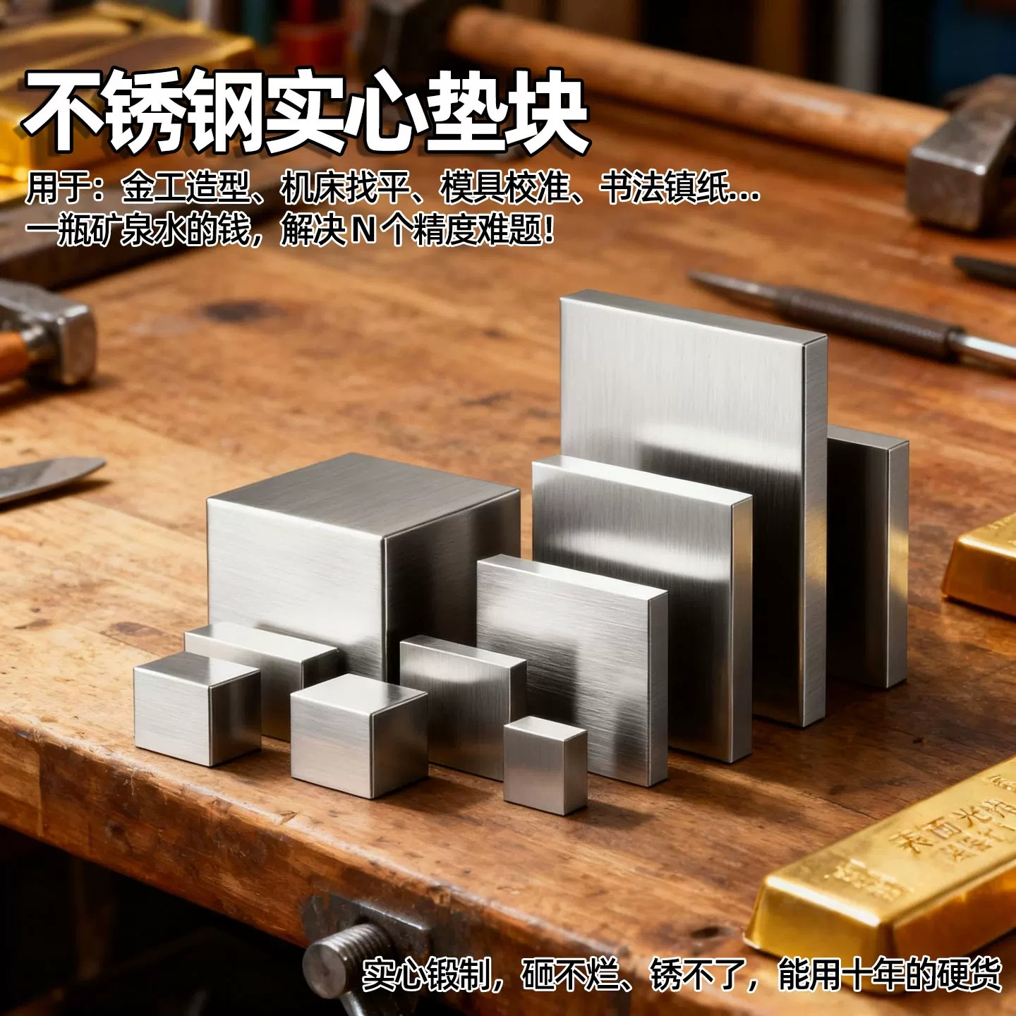 不锈钢实心垫块方块工业模具304精密工艺品金属定制加工