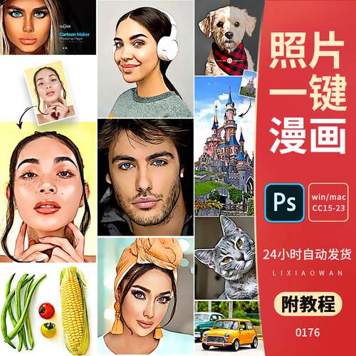 PS照片转漫画风插件一键生成卡通效果PROFACTIONS Clone支持2023