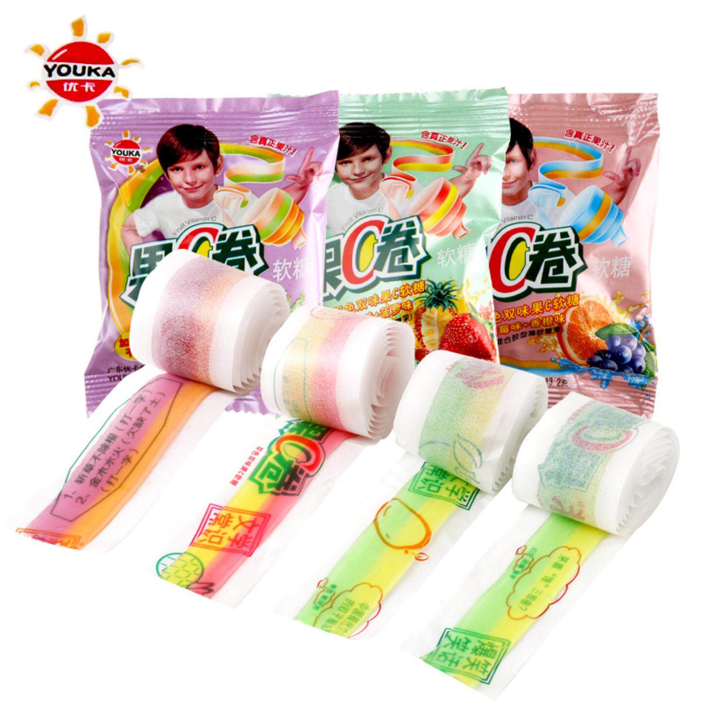 优卡果C卷13.2g*30袋含果汁软糖8090后怀旧零食糖果六一儿童节