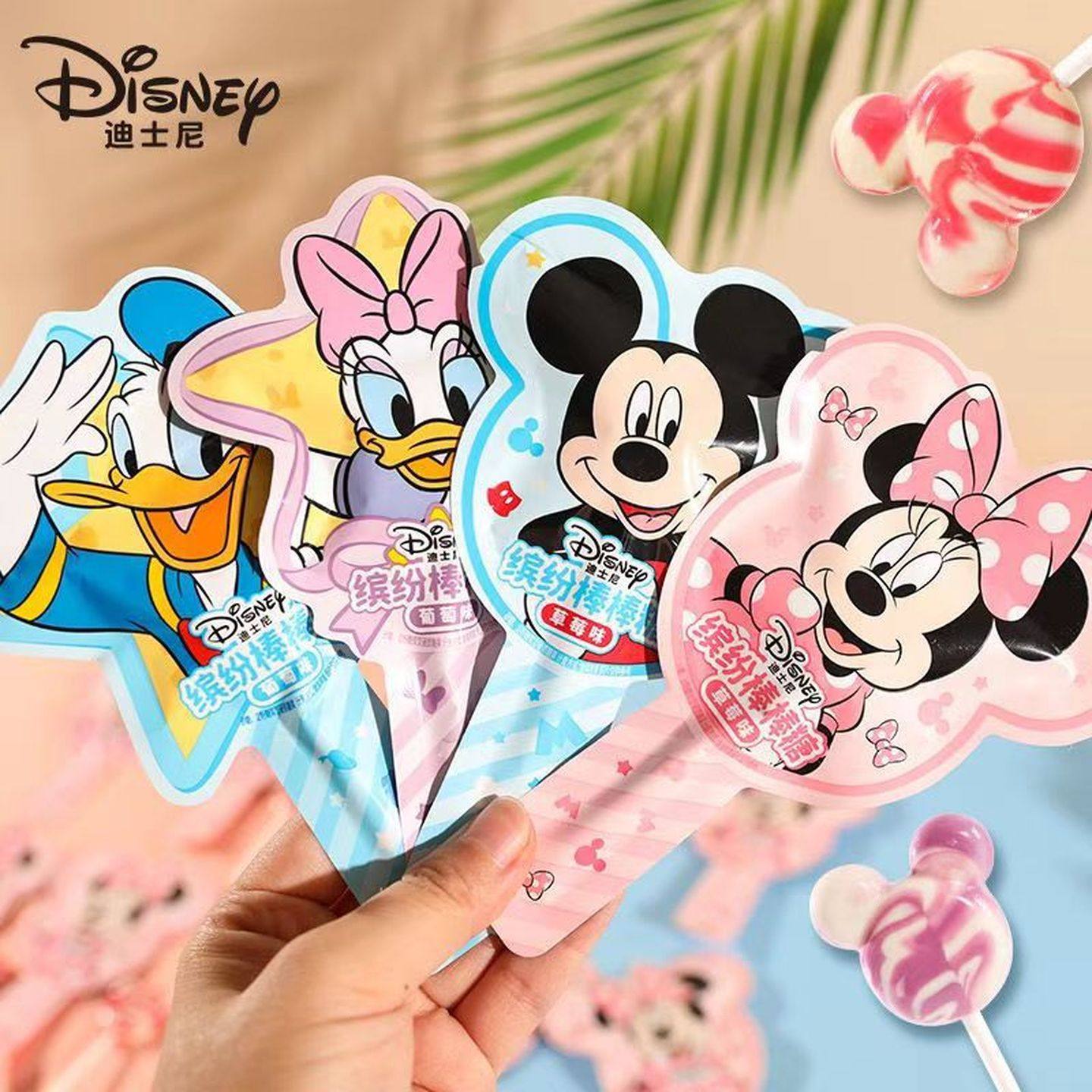 迪士尼缤纷棒棒糖正版卡通米奇喜糖伴手喜庆儿童糖果新鲜散装批发